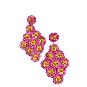 Pendientes multicolor hechos a mano con bordado de cuentas para mujer, joyería festiva para fiestas al mejor precio, pendientes de cuentas. - Product Image 5