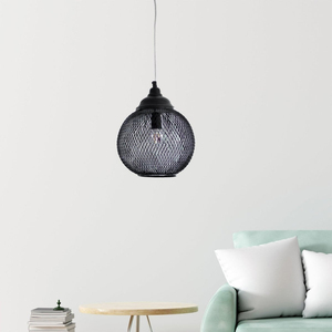 Industrial Metal Mesh Pendant <b>Light</b> Round Black Hanging <b>Lamp</b> For Living Room Home Decorative Interior Pendant <b>Lamp</b> Lowest Prices - Product Image 1