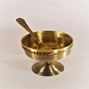 Professional Dining Serveware Stainless Steel <b>Ice</b> <b>Cream</b> <b>Bowl</b> With Spoon Metal Dish - Product Image 1