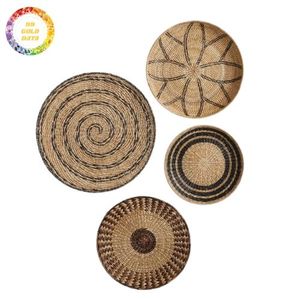 จานติดผนังหญ้าทะเลทำด้วยมือจานแขวนตกแต่งแบบชนบทสำหรับห้องนั่งเล่นห้องนอนหรือการตกแต่งภายในร้านกาแฟที่อบอุ่น - Product Image 6