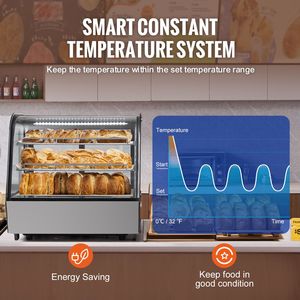Vetrina Refrigerata Commerciale a 2 Ripiani per Pasticceria, 4.2 Cu.Ft./115L, con Illuminazione LED - Product Image 4