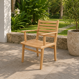 Modern Solid Teak Wooden Durable <b>Outdoor</b> Patio Beach <b>Chairs</b> for Dining and Indonesia Product Factory Direct Garden Furniture - Product Image 3