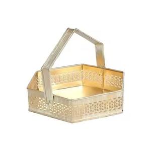 Cesta de mesa metálica, cesta de regalo, cesta para guardar frutas y pan, cesta de regalo para mesa de comedor - Product Image 5