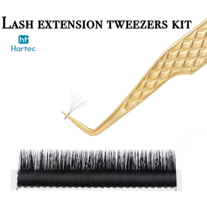 Precision Stainless Steel Gold Eyelash Tweezers Wholesale 7-Piece Set Volume & Classic Lash Extension Supplies Beauty <b>Tools</b> Kits - Product Image 2