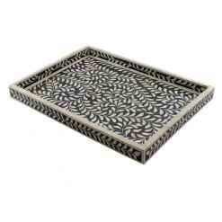Bandeja de Servicio para Desayuno con Incrustaciones de Hueso Hecha a Mano, Bandeja de Madera Premium para Servir Alimentos, Bebidas y Té - Product Image 2