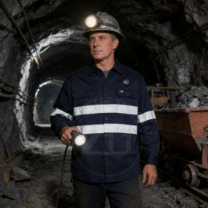 Vêtements de travail industriels respirants et résistants aux flammes pour hommes, chemise de travail de soudage FR, conforme à la norme NFPA 70E HRC 2, haute visibilité, bande réfléchissante ignifuge. - Product Image 4