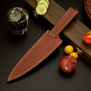 Coltello da Chef Artigianale in Acciaio Damasco Viking Art FH-196 con Manico in Micarta, Stile Industriale Ambidestro, Lama 8-9.9 pollici, Eco-Friendly - Product Image 5
