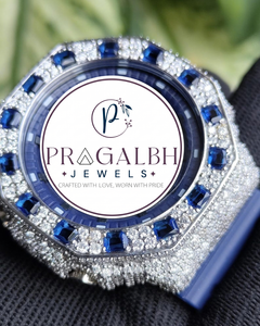 Luxuriöse Maßgefertigte Quarzuhr mit Saphirglas-Lünette Edelstahlgehäuse Vollständig mit Moissanit Besetzt Kautschukarmband für Herren/Damen - Product Image 6