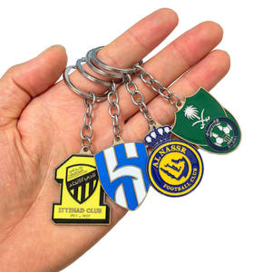 Porte-clés en métal double face coloré avec emblème des clubs de football <span class=keywords><strong>PSG</strong></span>, Al Ittihad, Al Hilal, Barcelone, Al Nassr – Cadeau pour fans - Product Image 4