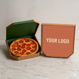 Caja de Pizza de Papel Kraft Personalizada, Embalaje Corrugado de Grado Alimenticio para Comida para Llevar, Restaurante con Impresión Flexográfica, Caja OEM - Product Image 2