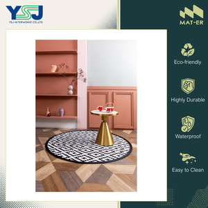 Tapis d'extérieur de qualité supérieure au design accrocheur, fourni directement par l'usine, taille extra longue, 100% polypropylène, tapis rond. - Product Image 3