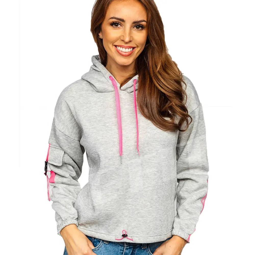 Aangepaste Oversized Hoodies 100% Katoen Sportkleding Vrouwen Trui Hoodies