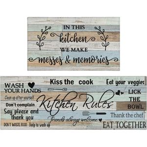 Set di Tappeti da Cucina Stile Fattoria, 2 Pezzi, Tappetini Antiscivolo Lavabili, Passatoia per Cucina - Product Image 2