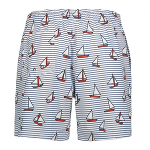 Shorts de plage d'été personnalisés avec logo en sublimation intégrale pour hommes, produit tendance avec fermeture élastique à la taille, style décontracté - Product Image 3