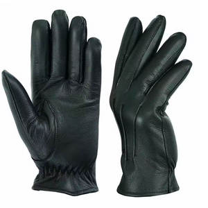 Gants en cuir à doigts entiers pour hommes, antidérapants, pour cyclisme en hiver, noirs - Product Image 6