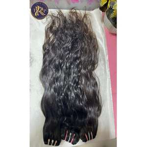 Cabello humano Remy de templo indio Virgen sin procesar 100% de calidad superior de origen indio trenzado natural ondulado rizado recto - Product Image 1