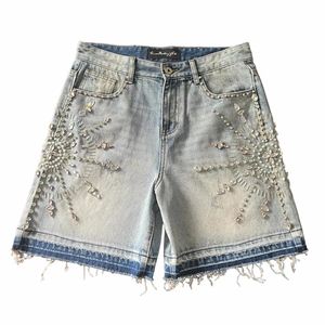 Shorts con Pedrería, Shorts de Algodón Premium para Streetwear, Servicio OEM, Logotipo Personalizado, Marca Privada, Proveedor Mayorista de Exportación - Product Image 4