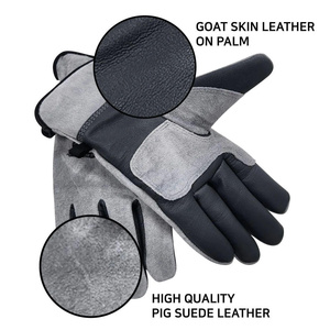 Gants de soudage TIG en cuir de chèvre et de vache pleine fleur, haute performance, résistants aux flammes, pour travaux de construction et de soudure, usage intensif - Product Image 5