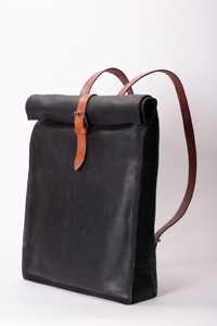 Antique Genuine Leather <b>Roll</b> Top <b>Backpack</b> Distressed Cowhide Rucksack For Men Vintage Travel Bag Custom LRTB-0126 - Product Image 2