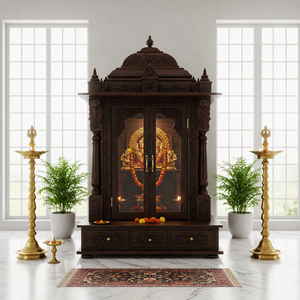 Puerta de Templo Tallada a Mano en Madera de Teca con Acabado Antiguo, Ecológica, de Primera Calidad, Diseño Exclusivo, Gran Venta - Product Image 4