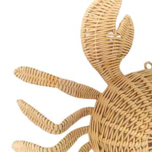 Décoration murale unique en rotin en forme de crabe pour chambre d'enfant, mobilier en osier pour chambre de bébé, animal marin en osier pour la décoration de chambre de tout-petit - Product Image 2
