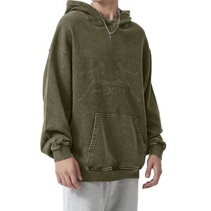 Sweat-shirts à capuche pour hommes de haute qualité, style streetwear, effet délavé à l'acide, coupe ample, légers - Product Image 5