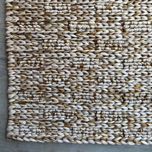 Handwoven Natural Water Hyacinth Area <b>Rug</b> Woven Flatweave Carpet Eco Friendly <b>Boho</b> Farmhouse Reversible Floor Mat - Product Image 3