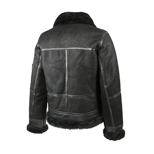 Blouson de moto vintage en cuir pour homme avec finition tannée et capuche – Vêtement d'extérieur élégant pour l'hiver avec doublure douce - Product Image 2