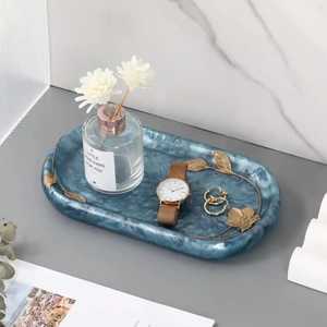 Bandeja de Servir de Resina de Diseño Elegante, Vajilla Decorativa, Bandeja Rectangular Ecológica, Apta para Lavavajillas, Decoración para Bodas y Hogar - Product Image 1