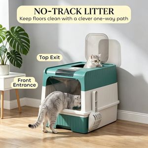 Lettiera per Gatti Rettangolare da 18,9 Pollici con Funzione di Facile Pulizia, Materiale PP e ABS Ecologico, Durevole, Compatibile con App per Cani - Product Image 4
