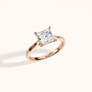 Anillo de Compromiso Solitario con Diamante Cultivado en Laboratorio con Corte Princesa, Certificado por IGI, Anillo de Boda de Plata de Ley 925 - Product Image 2