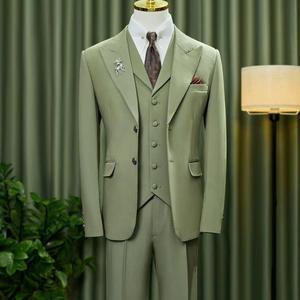 Costume trois pièces pour homme, coupe ajustée, costume professionnel pour homme, costume de mariage, vêtements de témoin, veste et pantalon, gilet - Product Image 2