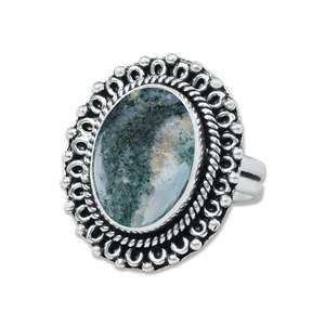 Genuine Green Aventurine Gemstone <b>Ring</b> Unisex Handmade Solid <b>925</b> <b>Silver</b> Plated Bohemian Engagement Jewelry at Wholesale Price - Product Image 4