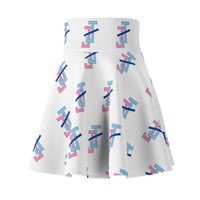 Jupe Skater Blanche Imprimée pour Femme, Taille Haute, Évasée, Coupe Trapèze, Décontractée, Extensible, Séchage Rapide, Respirante, Tendance Estivale