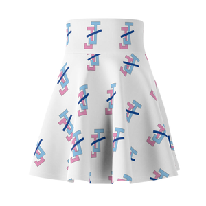 Women's <b>White</b> <b>Skater</b> <b>Skirt</b> High Waist Flared A Line Casual Stretch Fashion Everyday Apparel Wear Clothing - Product Image 2