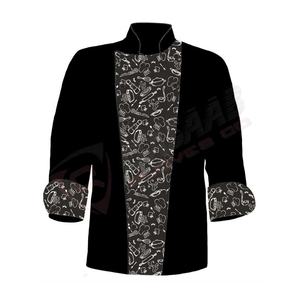 Vestes de cuisine respirantes à manches mi-longues pour cuisinier, serveur et serveuse, imprimées en noir et blanc, Cook-Cap - Product Image 4