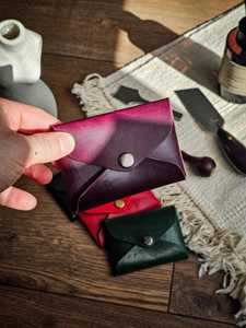 Genuine <b>Leather</b> Cash Envelope Portable Slim Design Custom Logo Multi-Function Easy to Carry Daily Use Unisex LCE-0066 - Product Image 3