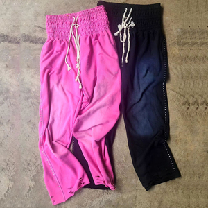 Pantalones Glory Custom Sun Fade de cintura alta con cordón, pierna ancha, 100% algodón, gramaje pesado, para ropa urbana y casual, venta al por mayor OEM - Product Image 1