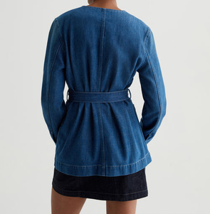 Veste en jean imprimée en coton à séchage rapide, prix compétitif, style décontracté urbain, veste en jean personnalisable pour femme - Product Image 5