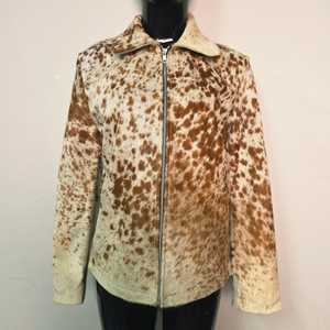 Blouson de motard en cuir véritable pour homme, motif vachette, col rabattable, fermeture éclair, coupe classique, hiver, décontracté, fourrure synthétique épaisse - Product Image 1