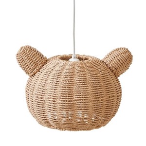 Abat-jour décoratif en forme d'oreilles d'ours en jonc de mer tressé naturel pour chambre d'enfant, hôtel, restaurant - Product Image 4