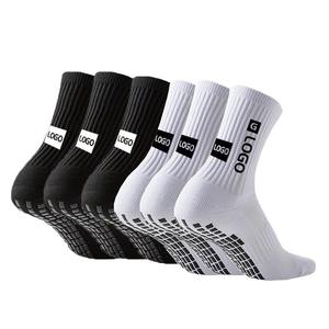 Wholesale Compression Custom Men's Casual Crew <b>Socks</b> Polyester Cotton Football Logo Sport <b>Grip</b> Anti-Slip Bottom Custom Colors - Product Image 1