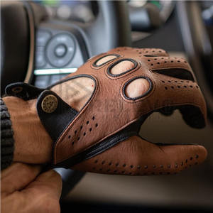 Nouveaux GANTS en cuir unisexes personnalisés, noirs, respirants, antidérapants, avec boutons décoratifs, pour la ville, l'hiver et la conduite - Product Image 2