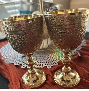 แก้วทองเหลืองหนา แก้วไวน์ทองเหลืองแท้ แก้วพรีเมียม แก้วน้ำสำหรับดื่มไวน์และน้ำ - Product Image 6