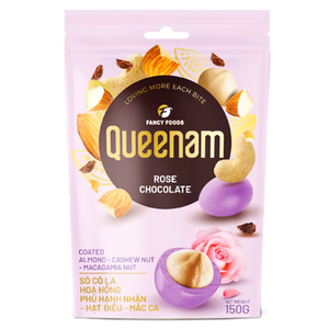 Vente en gros directe du fabricant, snacks OEM/ODM, dragées au chocolat HALAL, amandes, noix de cajou, noix de macadamia enrobées de chocolat à la rose, 150 g - Product Image 1