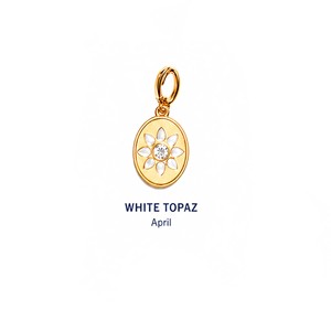 Pendentif en topaze bleue et quartz, pierre de naissance de décembre, personnalisé OEM, plaqué argent, motif fleur ronde, pétales de nacre, vente en gros - Product Image 6