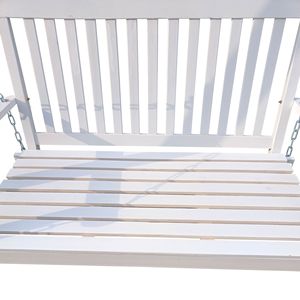 Dondolo a dondolo in legno con braccioli per esterni, patio, giardino, cortile, veranda o portico anteriore, con catene di sospensione - Product Image 3