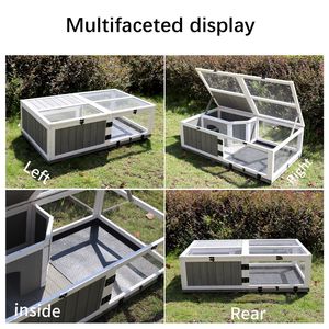 Terrario de Madera Impermeable de 43 Pulgadas para Reptiles con Bandeja de Actividades, Jaula Pequeña para Animales de Interior y Exterior, Casa para Tortugas - Product Image 3