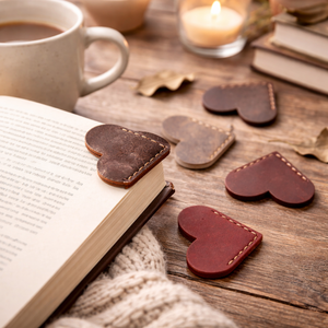 Marcapáginas de Cuero Genuino en Forma de Corazón, Personalizado y Colorido - Accesorios de Lectura Promocionales al por Mayor y Material Escolar - Product Image 2