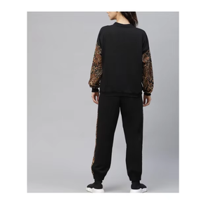 Conjunto Deportivo de Mujer con Estampado de Leopardo, Sudadera Larga Informal, Pantalones Deportivos, Cuello Redondo, Cintura Elástica, Bolsillos Laterales, Ropa de Otoño - Product Image 6